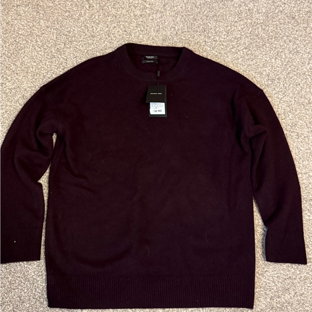 Massimo Dutti Rich Maroon Crewneck Sweater